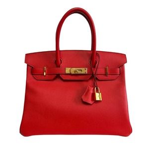 Hermes Birkin 30 Rouge de Coeur Red Epsom Leather Gold Hardware Bag Handbag 2019